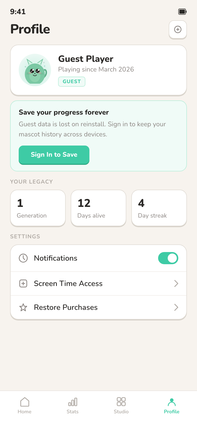 Profile and progression in Mindling.
